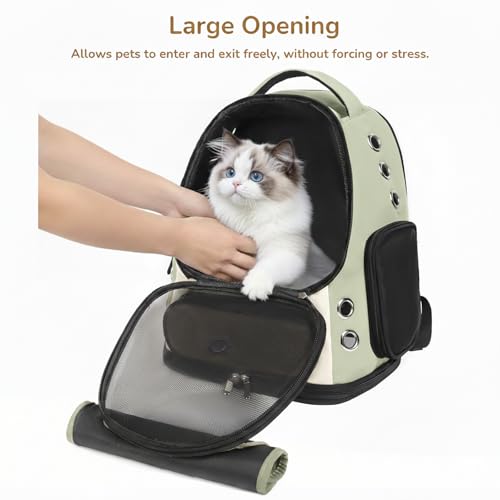 Cat Backpack Carrier (Green Mesh)