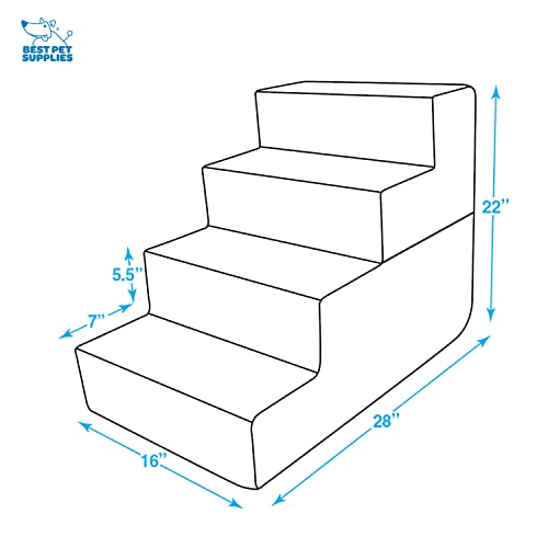 Dog Stairs & Steps (Brown Linen / H: 22 Inches (Foldable))