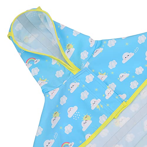 Dog Raincoat with Hood & Leash Hole S (Medium / Cartoon Storm)