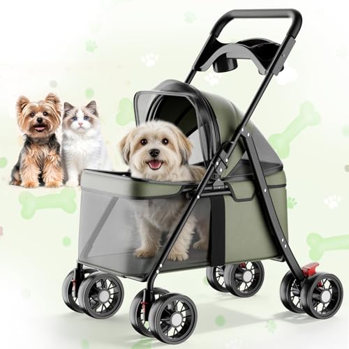 Foldable Pet Stroller for Small Dogs and Cats