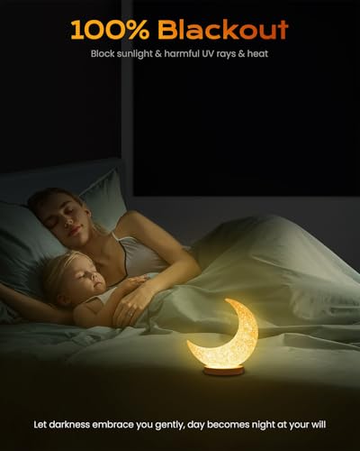 Portable Blackout Curtains for Bedroom 72" Wide x 54" Long (Black / 72"W x 54"H)