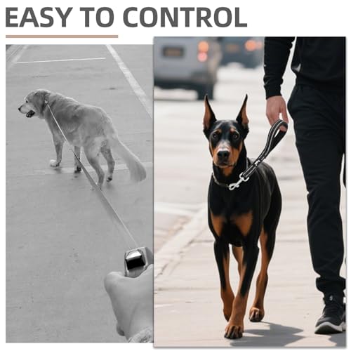 Reflective Short Dog Leashes 3 Pack for Walking and Training (Black / 1FT+1.5FT+2.5FT)
