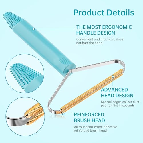 3 Pack Pet Hair Remover Carpet Rake (Blue With Black)