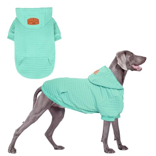 Dog Hoodies Sweater for Large Dogs (Mint Green / 2XL (Back: 27",Chest: 35.5", Neck: 25"))