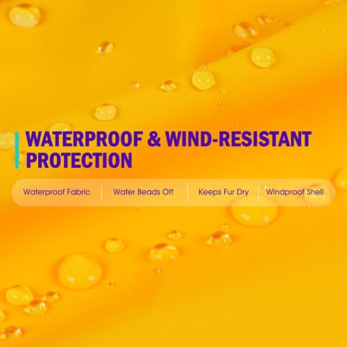 Dog Raincoat Waterproof Dog Rain Jacket with Hood Yellow 3XL (Yellow / XXX-Large)