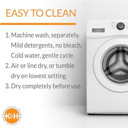 K&H Heated Cat Bed (Navy/Geo Flower / 17 X 15 X 13 Inches / Heated)