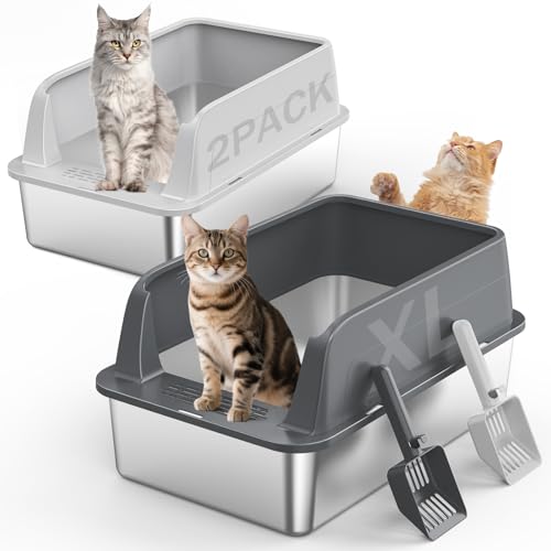 2PACK Stainless Steel Litter Box (Multi-Colored / XL)