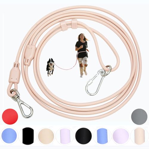 9-in-1 Hands Free Dog Leash Crossbody/Waist Blush Small Dogs (Flesh Pink / Small - 6mm Diameter - 6-20lbs)
