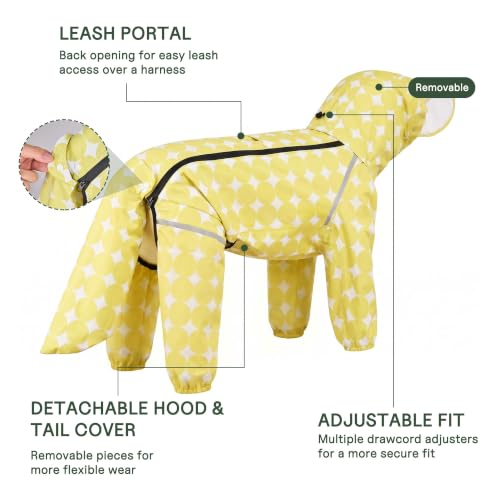Polka Dot Dog Raincoat (Lemon Yellow / Large)