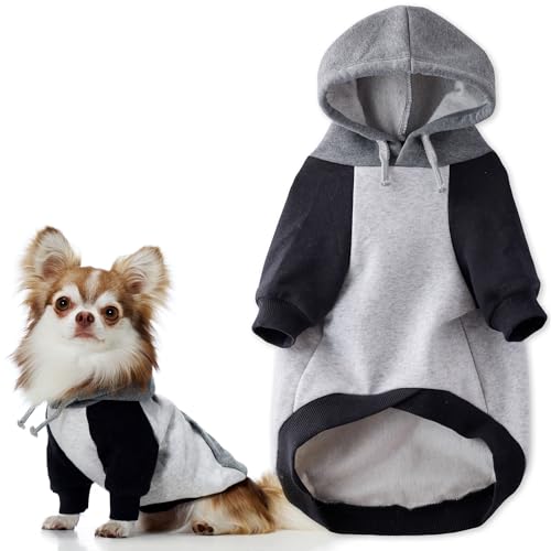Rocky II Dog Hoodie (Heather Gray Color Block / Small (10-25 lbs))