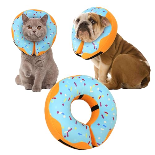 Recovery Donut Collar for Dogs & Cat (Blue / L（neck 14"-18"）)