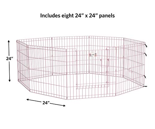 MidWest 24 Inch Pink Exercise Pen (Pink w/ Door / 24" H)