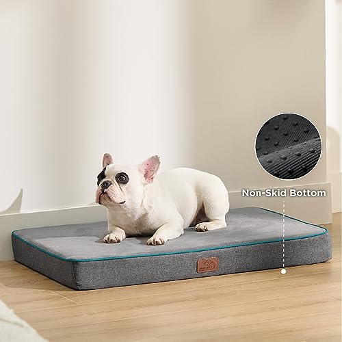 Memory Foam Small Dog Bed (24"L x 16"W x 3"Th / Grey)