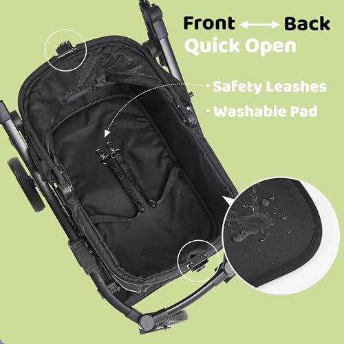 All Terrain Dog Stroller for Small to Medium Dogs (Samurai Black)