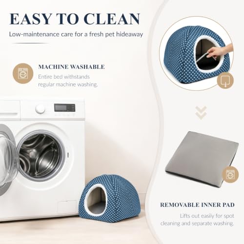 Rabbit Hideout Large Bunny Bed Washable Rabbit House (Dark blue)