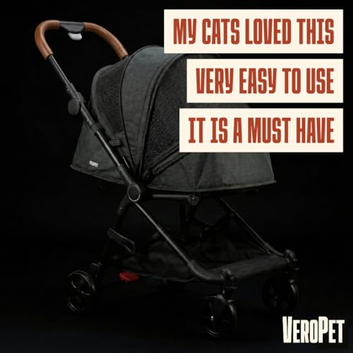 Pet Stroller for Small & Medium Dogs & Cats Lightweight Foldable Travel Stroller with Smooth 4