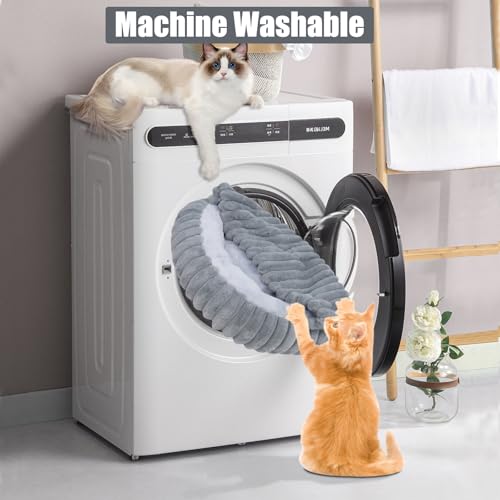 Cat Beds for Indoor Cats (20 x 20 inches / Dark Gray)