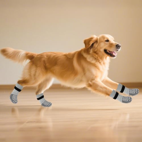 Dog Socks Shoes for Hot Pavement to Prevent Licking Paws (Gray / Medium (Paw Width: 2.6"))