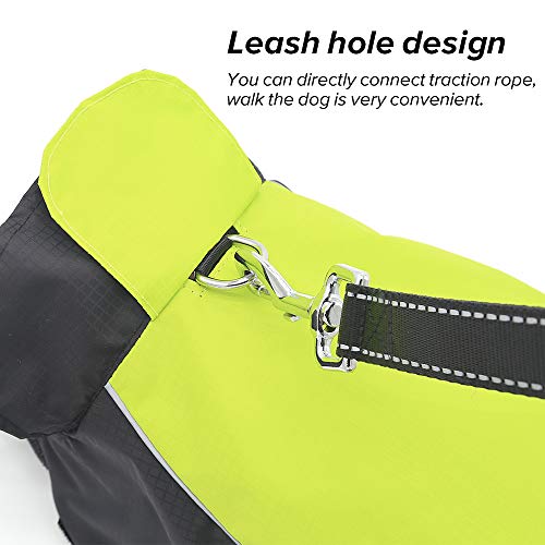 Dog Raincoat Waterproof Coats (Green-M)