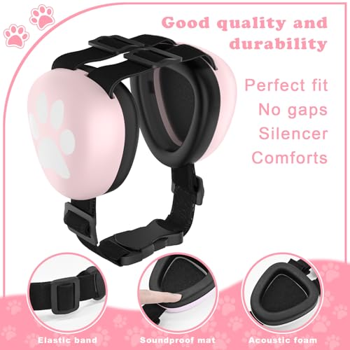 Dog Ear Muffs Noise Protection (L-pink)