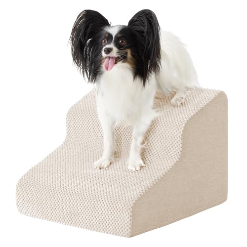 Dog Stairs for Small Dogs 11.5’’ H (Beige / Standard 15.5''x15''x11.5'')