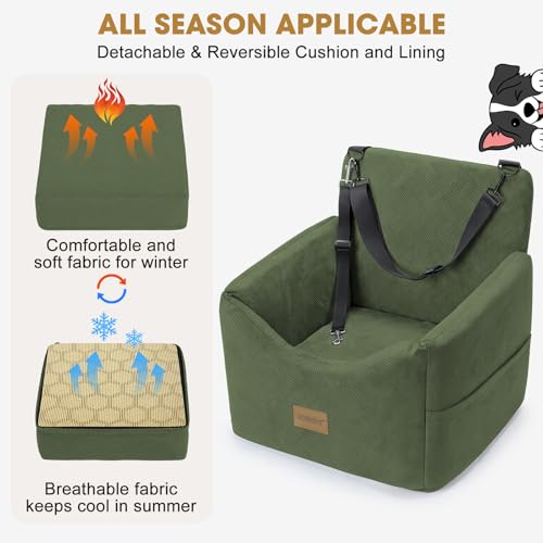 Dog Car Seats for Small Medium Dogs Under 35lbs (Green / Small/Medium)