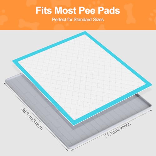 Pee Pad Tray Holder for Dogs (Light Gray / 34"L x 28"W)