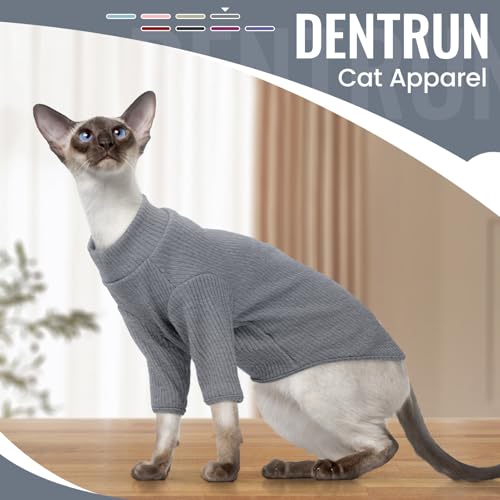 Sphynx Hairless Cats Shirt Pullover Kitten T (Large / Grey)