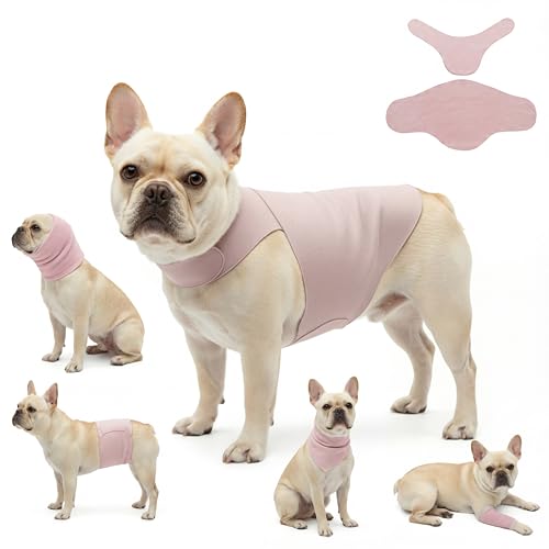 Dog & Cat Surgery Recovery Suit and Anxiety Wrap (M / Pink)