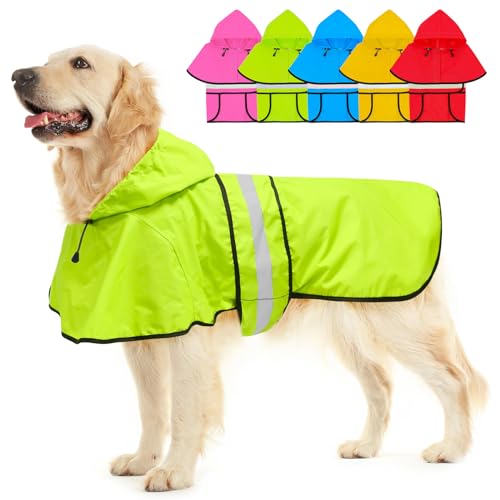 Hooded Dog Raincoat (Green / X-Large)