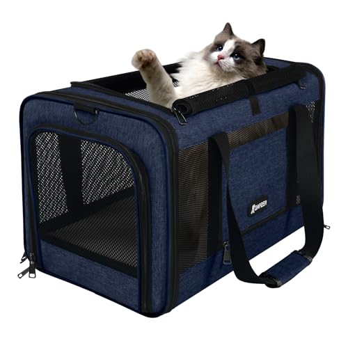 Cat Carrier 18x11x11 United Airline Approved (Navy / 18.0"L x 11.0"W x 11.0"H)