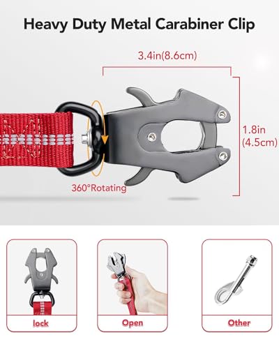 Tactical Bungee Dog Leash (Red)