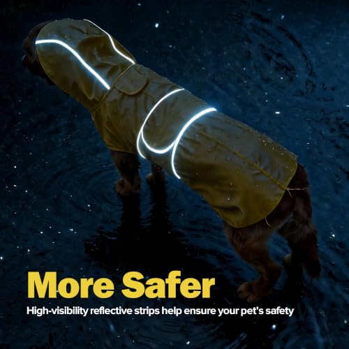 Dog Raincoat Waterproof Dog Rain Jacket (Yellow / 2X-Large)