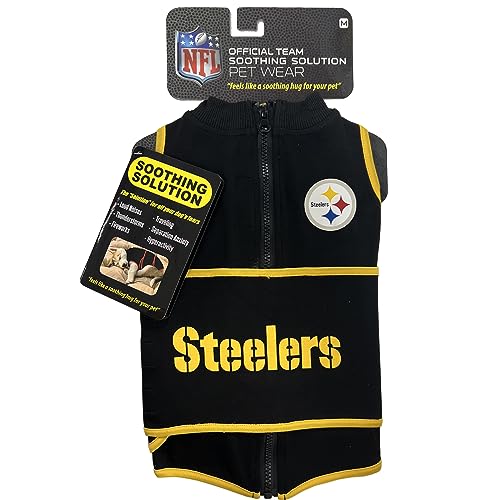 NFL Pittsburgh Steelers Dog Anxiety Shirt Calming Soothing Solution Vest for Dogs (Pittsburgh Steelers / Extra Small)