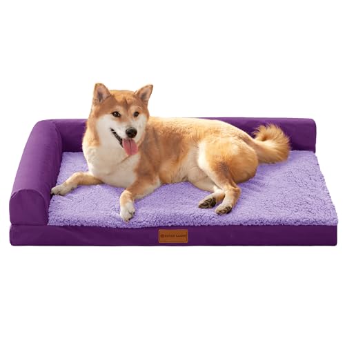 Orthopedic Medium Dog Bed Washable Pet Sofa Bed 30''X20''Purple (Purple / 30"L x 20"W x 3.5"Th)