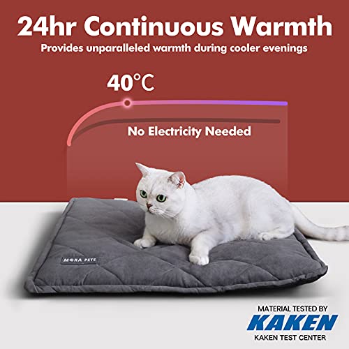 Self Heating Cat Bed Self Warming Cat Pad 24 x 18 Inches (Suede Grey / 24"L x 18"W x 2"Th)