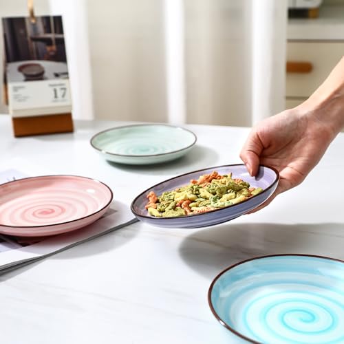 6 Inch Ceramic Cat Bowls (6 Inch, Set of 6 / Gradient Color)