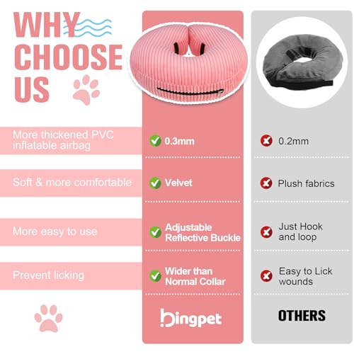 Inflatable Dog Cone Collar (Pink / XL(Neck: 18"-21" | Diameter: 21"))