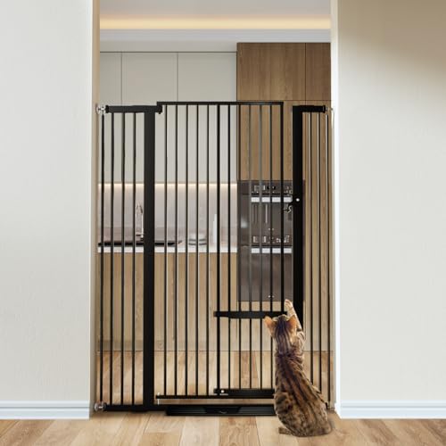 55.1" Extra Tall Pet Gate (Black / 55.1"Tall 40.6"Wide)