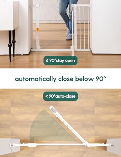 29 43" Magnetic Baby Gate for Stairs (White / 29-43" Wide, 30" Tall | Magnetic)