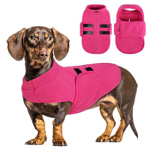 Cat Sweater Soft Fleece Dog Vest Warm Dog Jacket with Leash Hole (Pink / XX-Small)