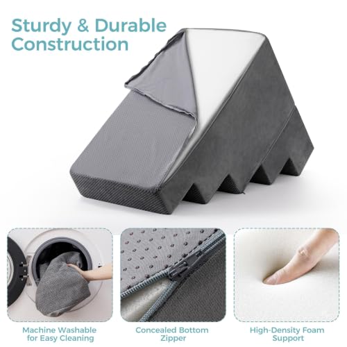 Dog Stairs Steps and Ramp for High Bed & Sofa (Gray / Standard)