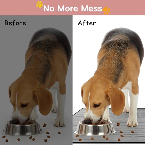 Largest Dog Food Mat (Light Gray / 48"L x 32"W)