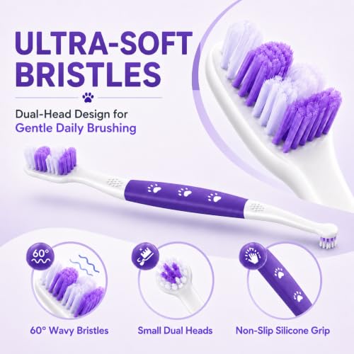 Dog Toothbrush (Purple / 1 Count (Pack of 1))