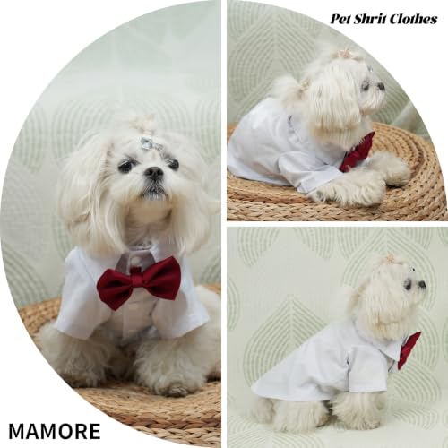 Pet Shirt Clothes for Dogs and Cats (White Red / X-Small)