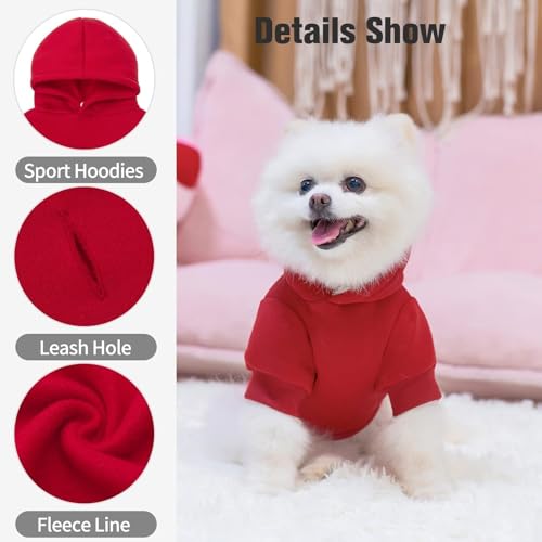 Dog Hoodie for Medium Dogs (#2 Red(Plain) / Medium (All Breed Sizes))