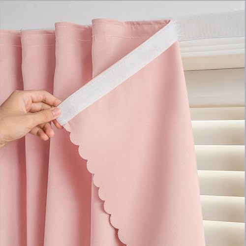 Self Adhesive Curtains (35"W x 59"L (Pack of 1) / Pink)