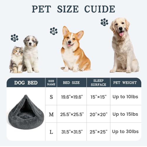 Calming Donut Dog Bed (Dark grey / Medium 25.5''x25.5''x9'')