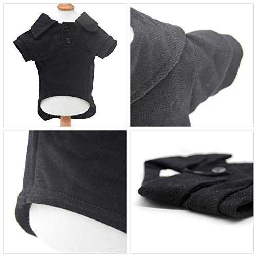 Basic Dog Polo Shirts Premium Cotton (XS (-6lbs) / Black)