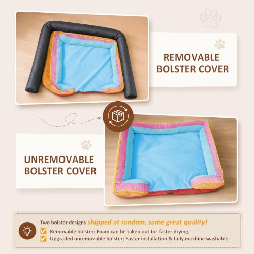 Orthopedic Dog Bed for Extra Large Dogs with Bolster (45.0"L x 35.0"W x 8.5"Th / Miami)